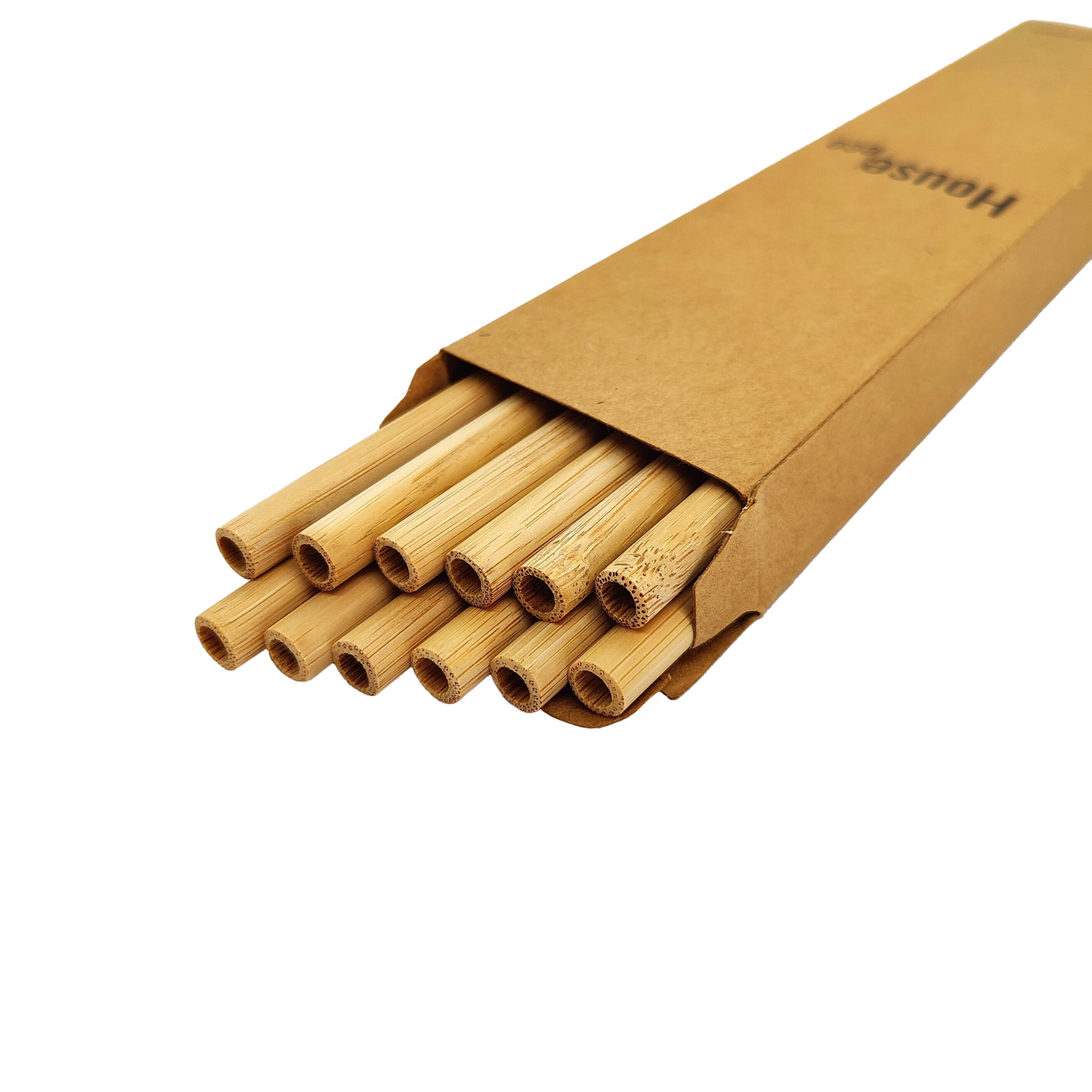 Reusable, Eco-Friendly Bamboo Straws and Cleaning Brush