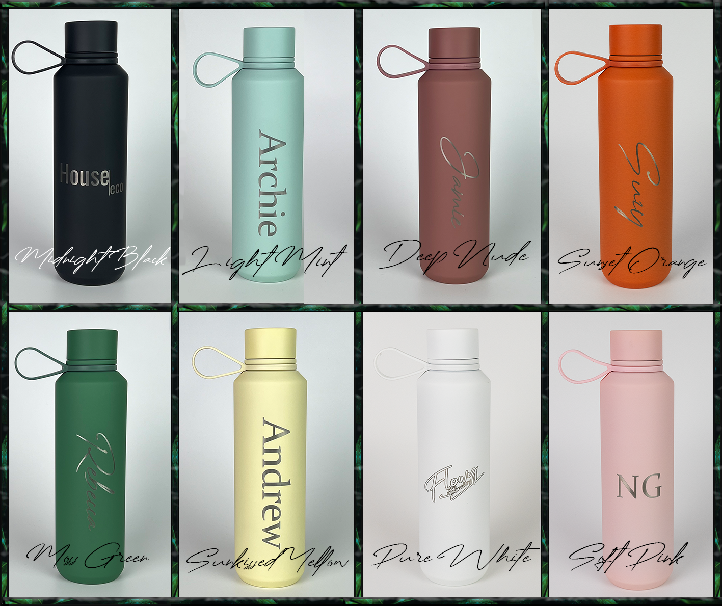 Personalised Insulated Water Bottle with Carry Handle - 600ml