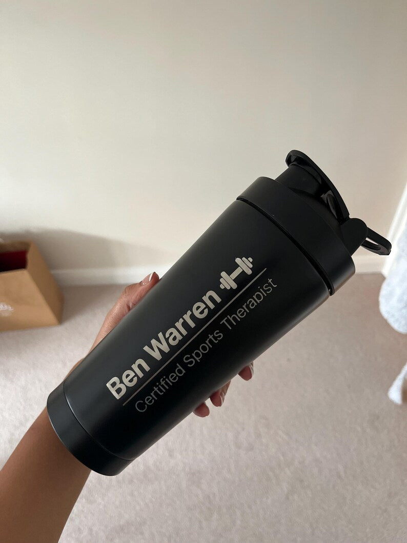 Name & title on a protein shaker