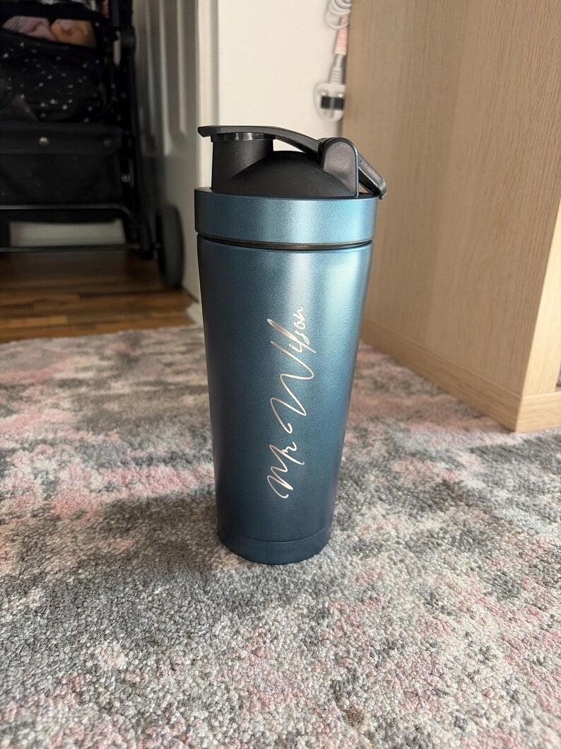 Script name on a protein shaker