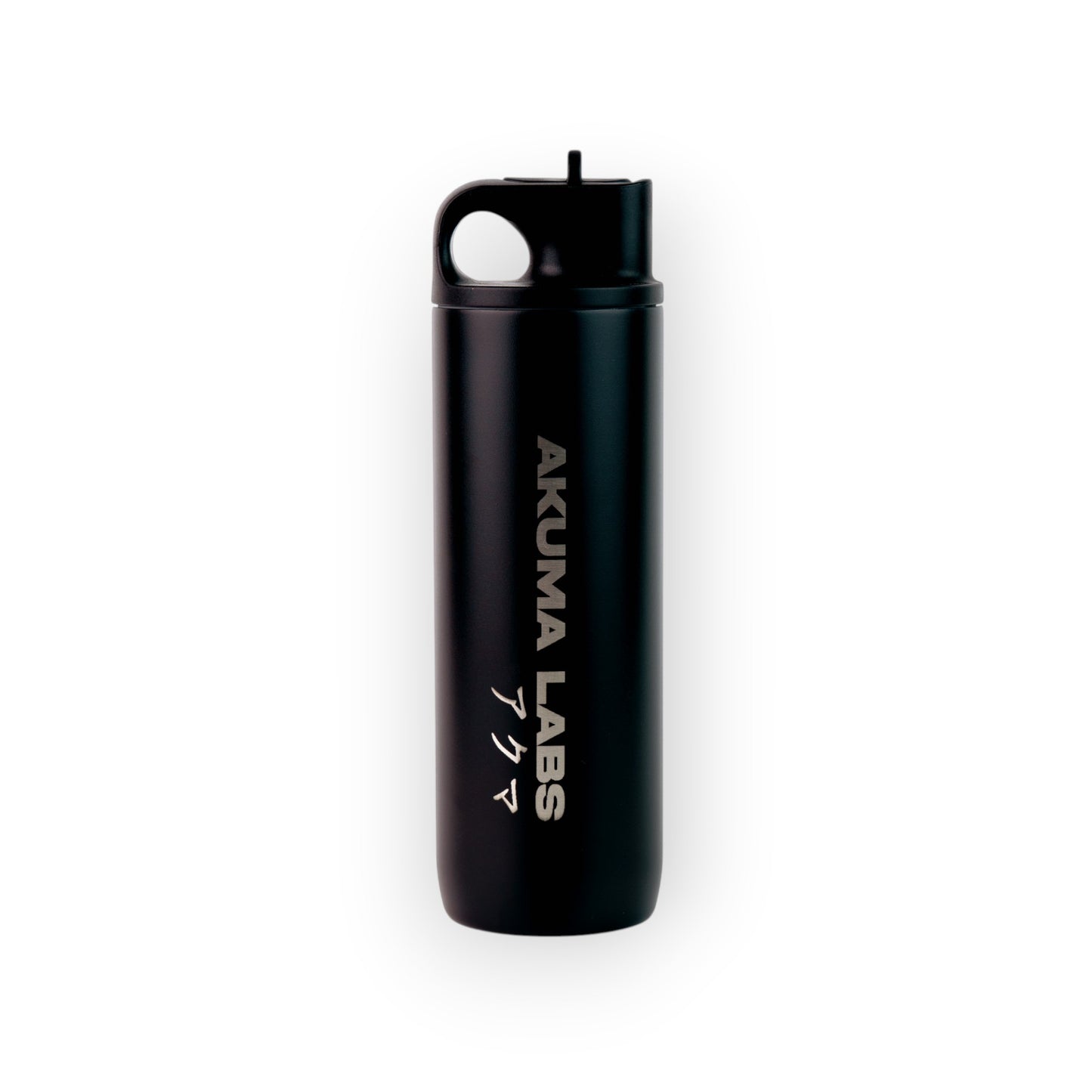 HouseEco black insulated metal sports water bottle with flip straw and carry handle, 500ml capacity.