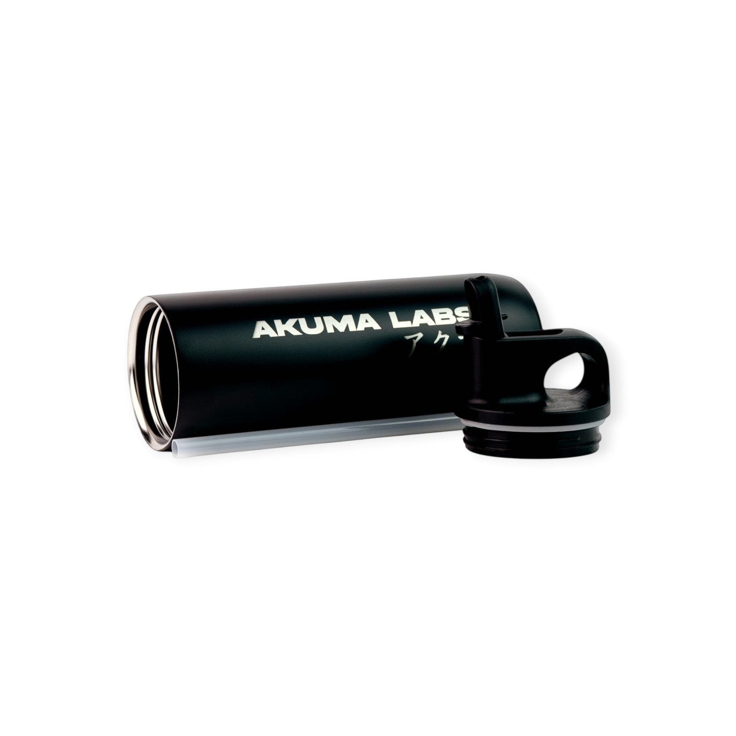 HouseEco black metal insulated water bottle with flip straw lid, 500ml capacity, leakproof design.