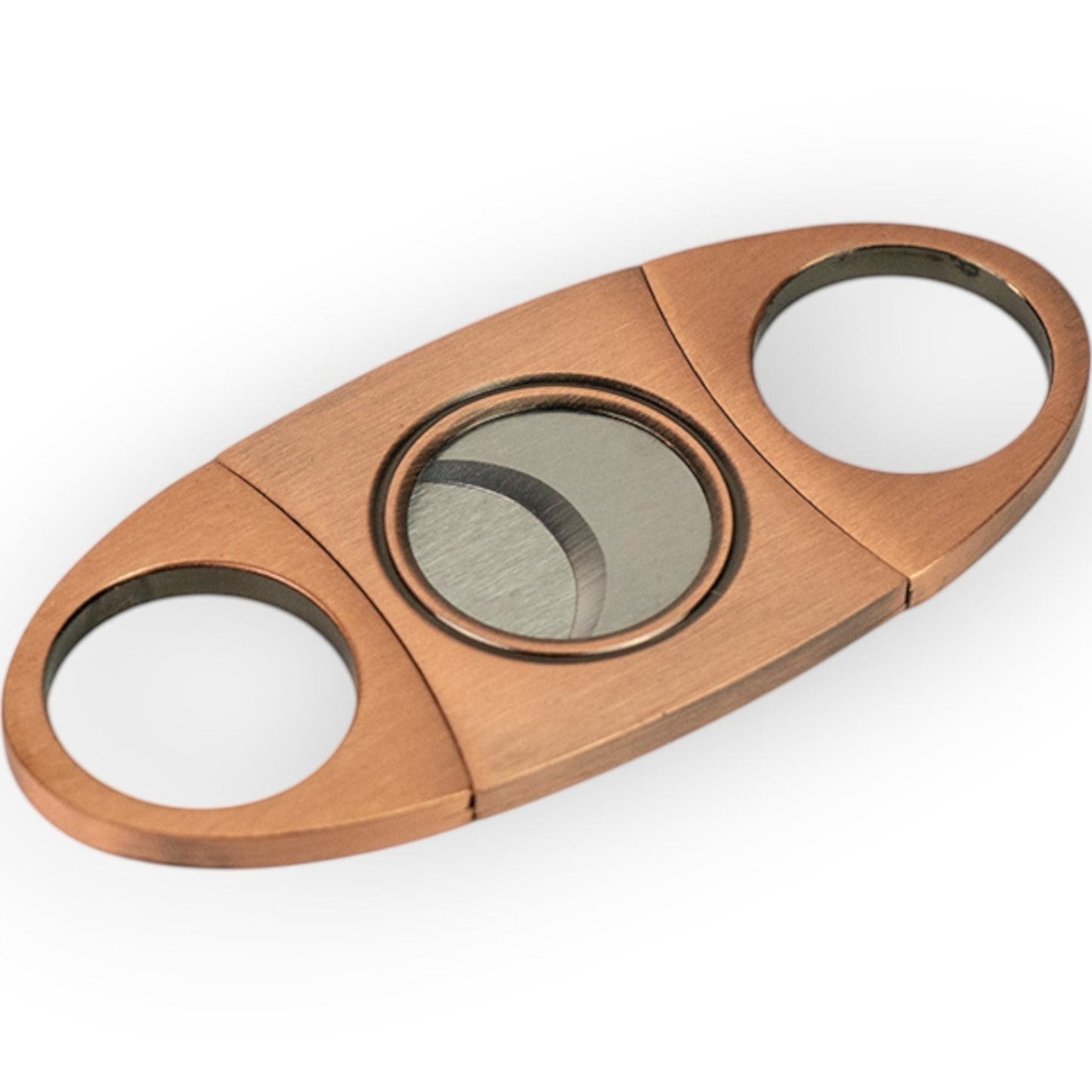 HouseEco stainless steel cigar cutter in copper finish with dual blades and gift box. Ideal for a 22mm cigar.