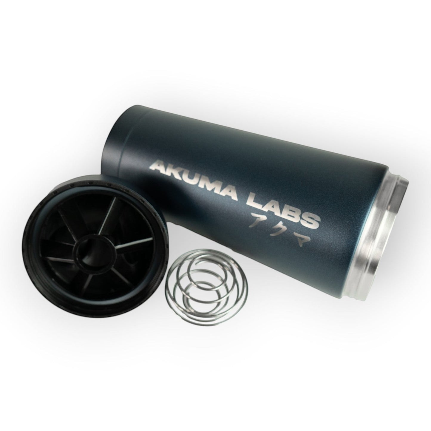 HouseEco dark teal metal insulated protein shaker with mixing ball and lid. 750ML gym water bottle.