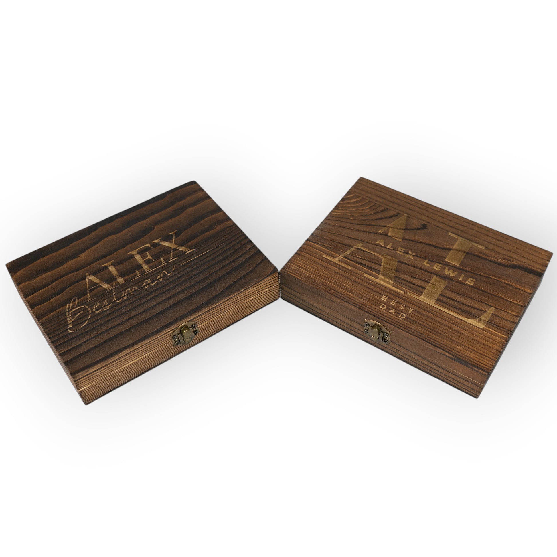 HouseEco personalised whiskey stones set in engraved wooden box. Features custom engraving for gifts.
