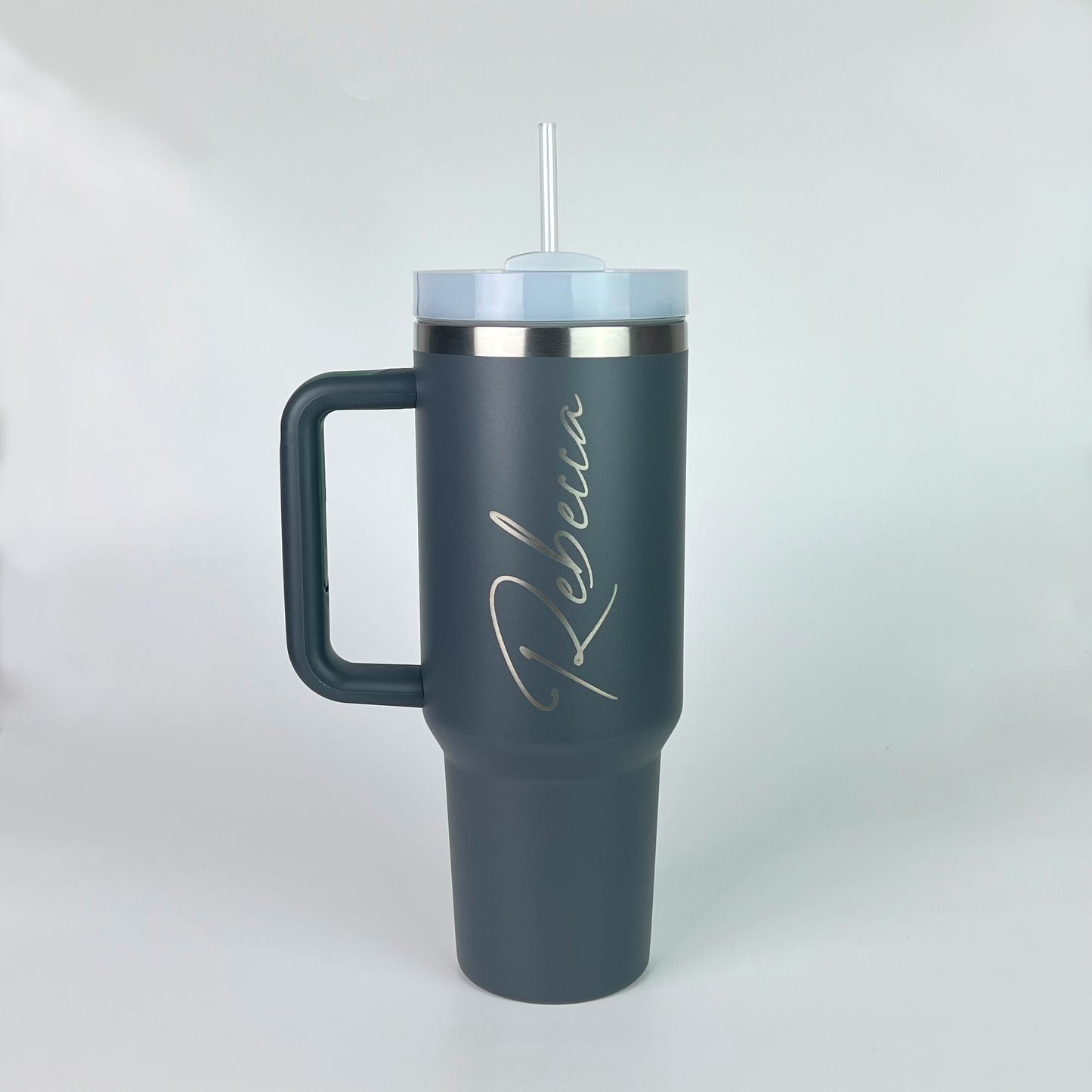 Personalised Large Travel Mug with Handle and Straw - 1.2L