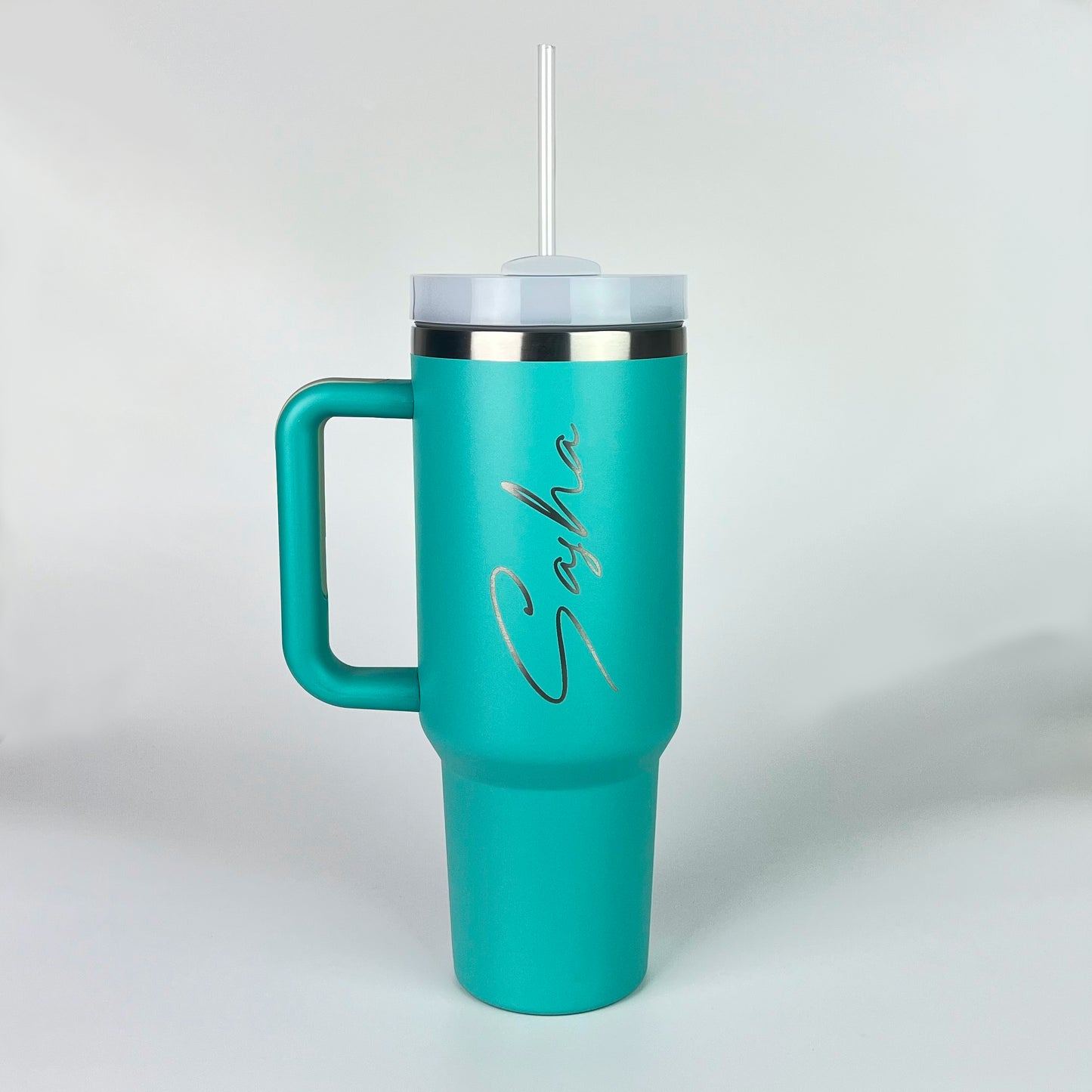 Personalised Large Travel Mug with Handle and Straw - 1.2L