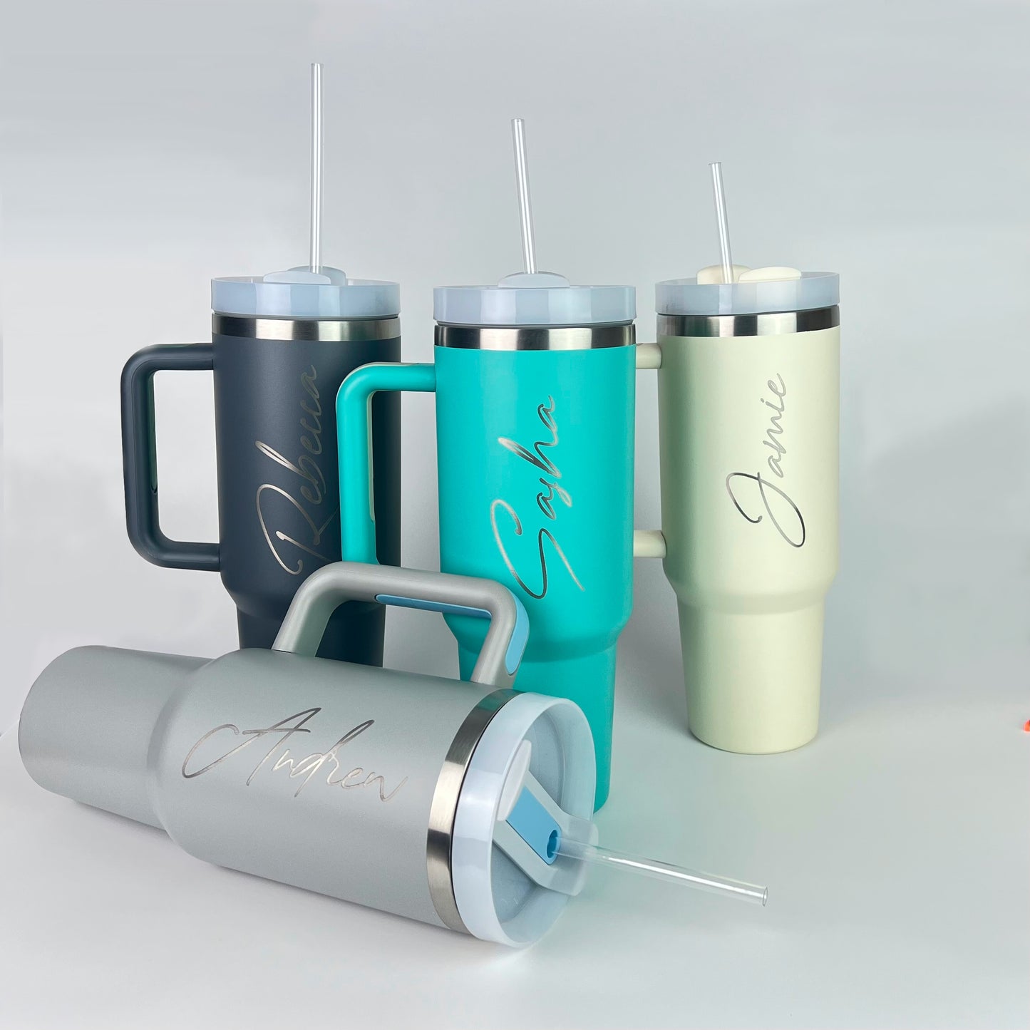 Personalised Large Travel Mug with Handle and Straw - 1.2L