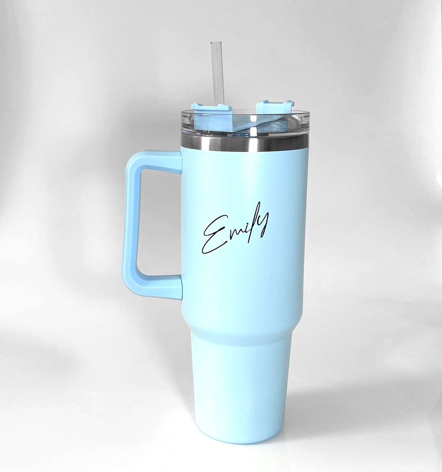 Personalised Insulated Travel Mug with Handle and Straw - 1.2L