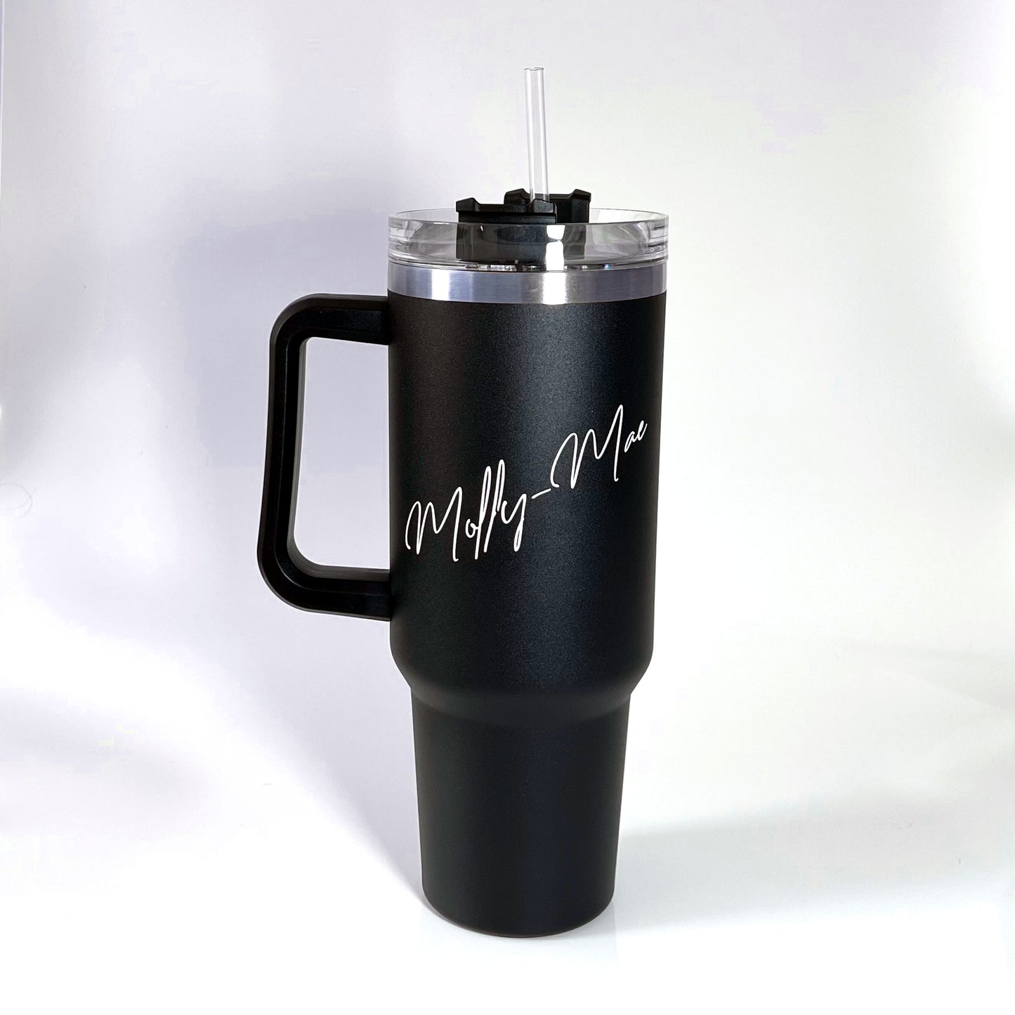 Personalised Insulated Travel Mug with Handle and Straw - 1.2L