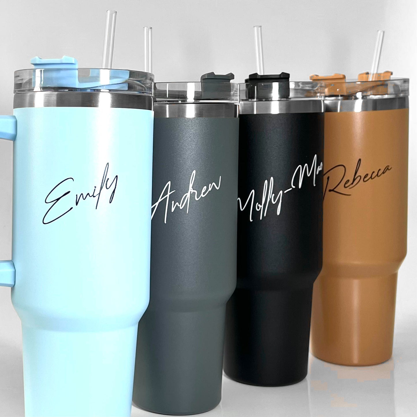 Personalised Insulated Travel Mug with Handle and Straw - 1.2L