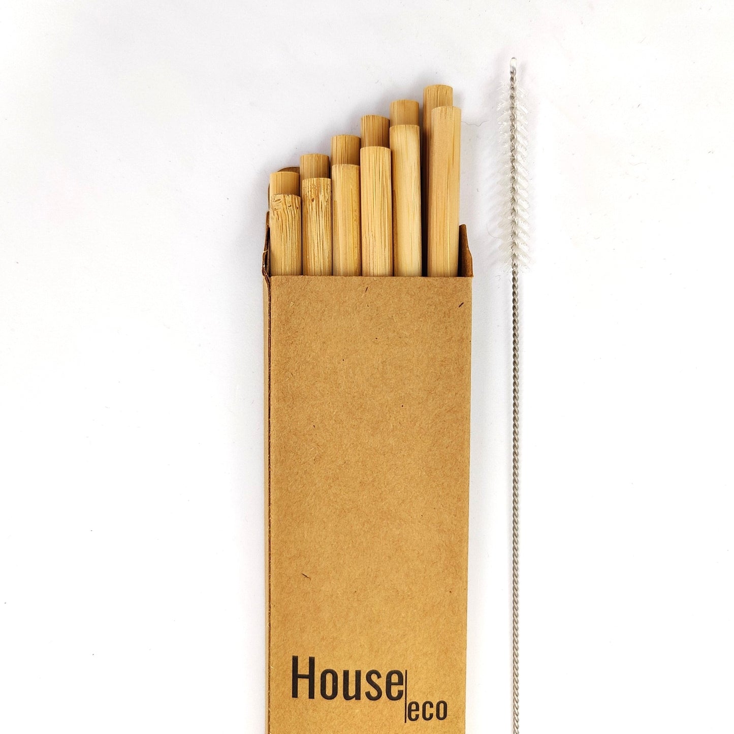 Reusable, Eco-Friendly Bamboo Straws and Cleaning Brush