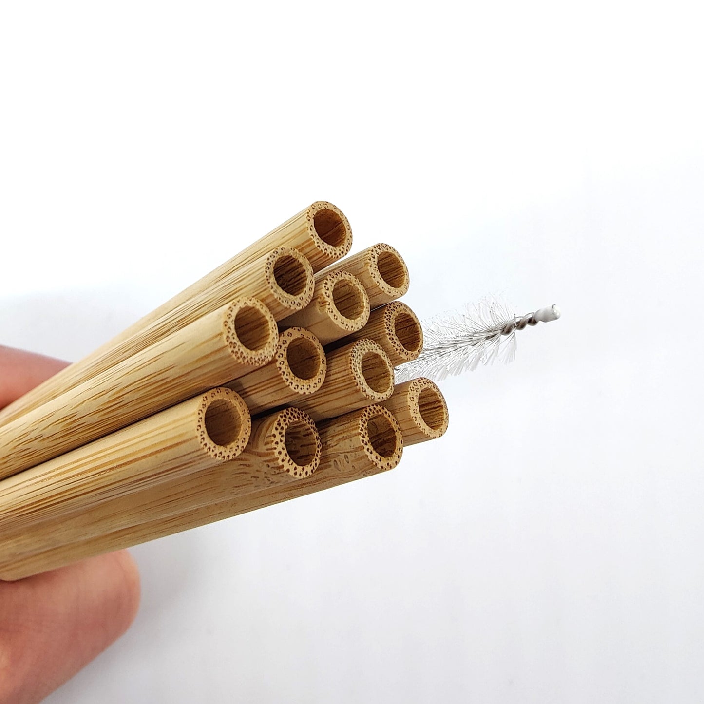 Reusable, Eco-Friendly Bamboo Straws and Cleaning Brush