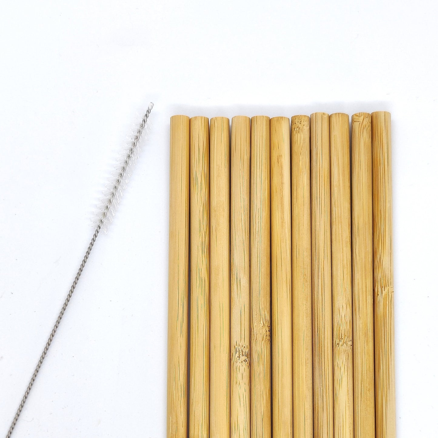 Reusable, Eco-Friendly Bamboo Straws and Cleaning Brush