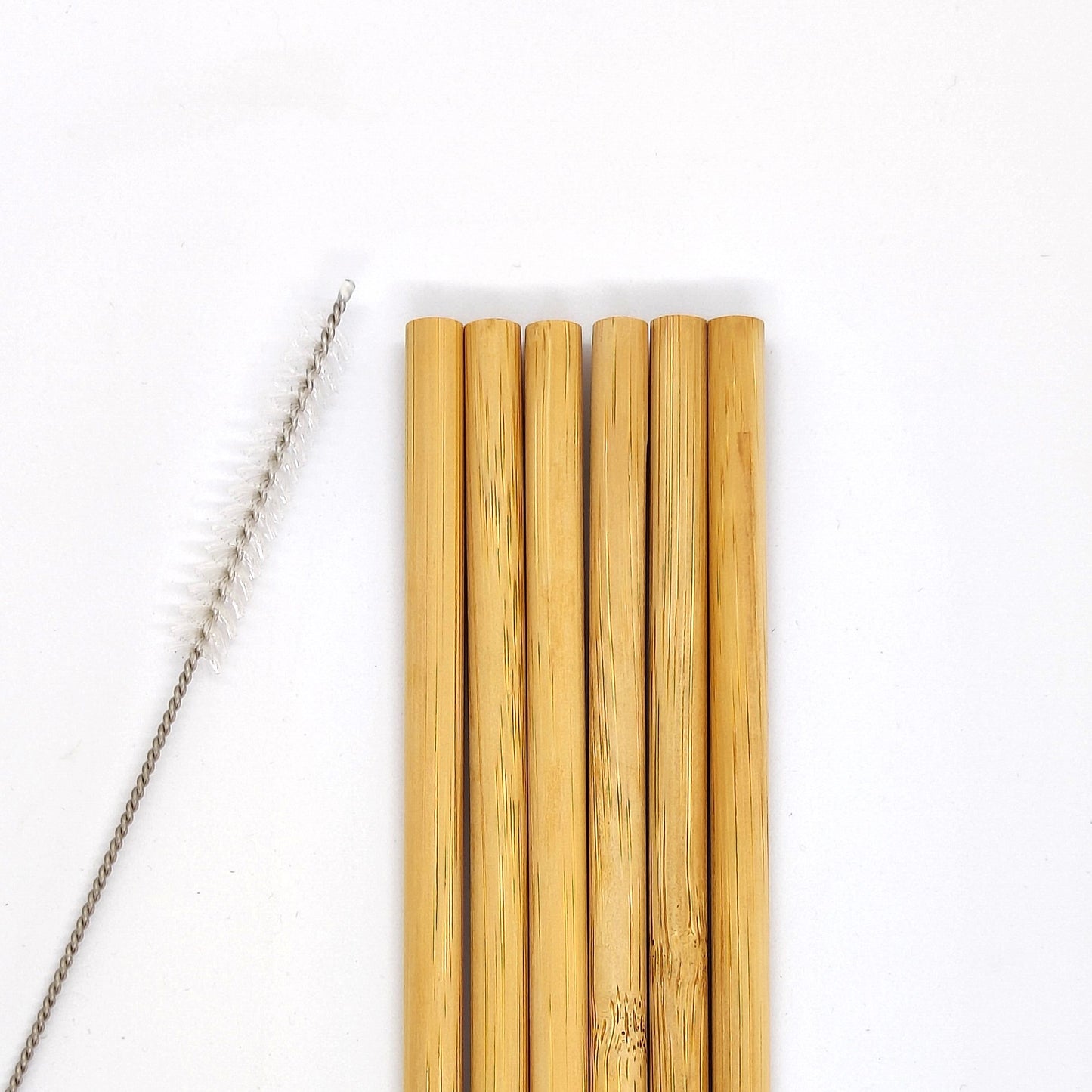 Reusable, Eco-Friendly Bamboo Straws and Cleaning Brush