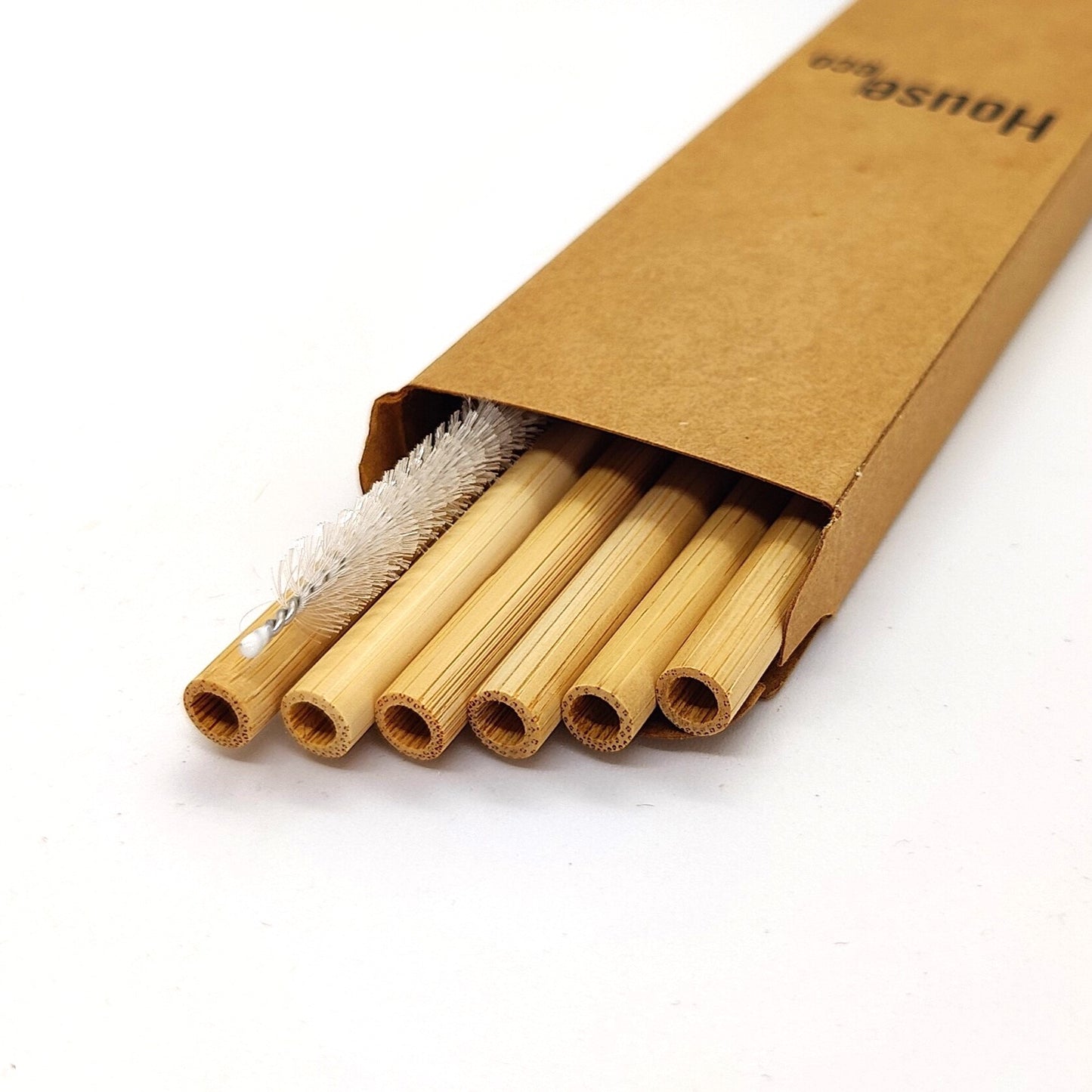 Reusable, Eco-Friendly Bamboo Straws and Cleaning Brush