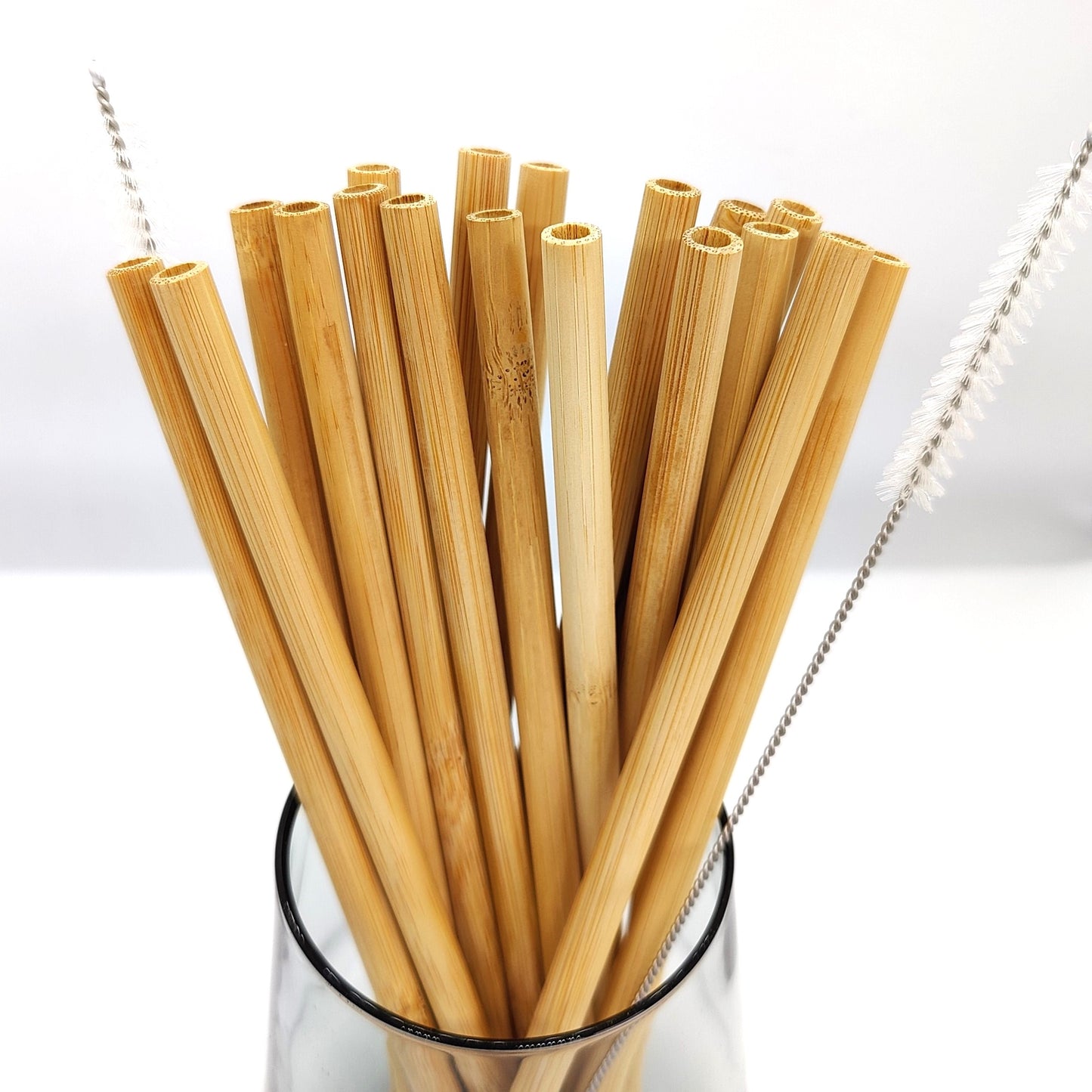 Reusable, Eco-Friendly Bamboo Straws and Cleaning Brush